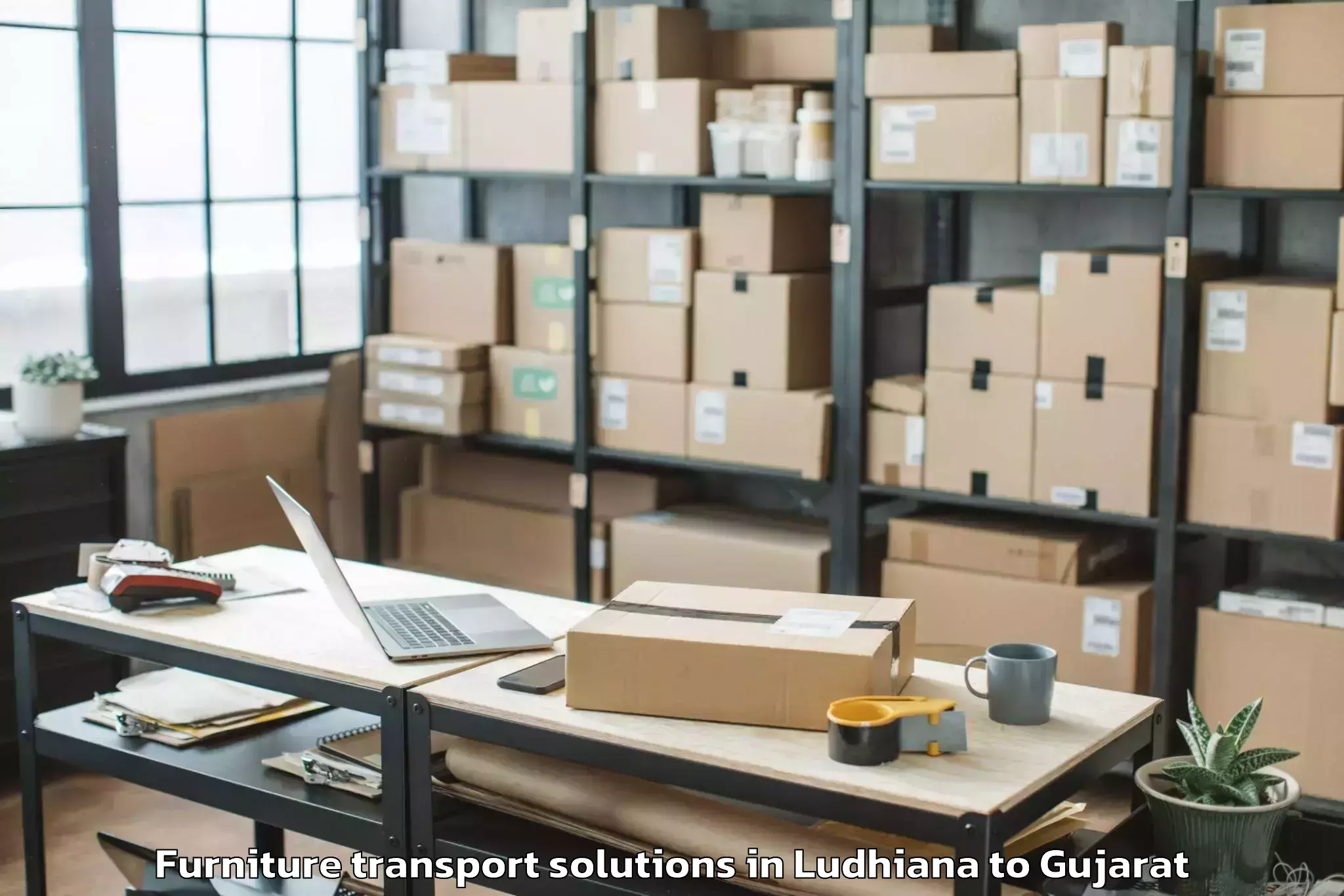 Affordable Ludhiana to Dediapada Furniture Transport Solutions